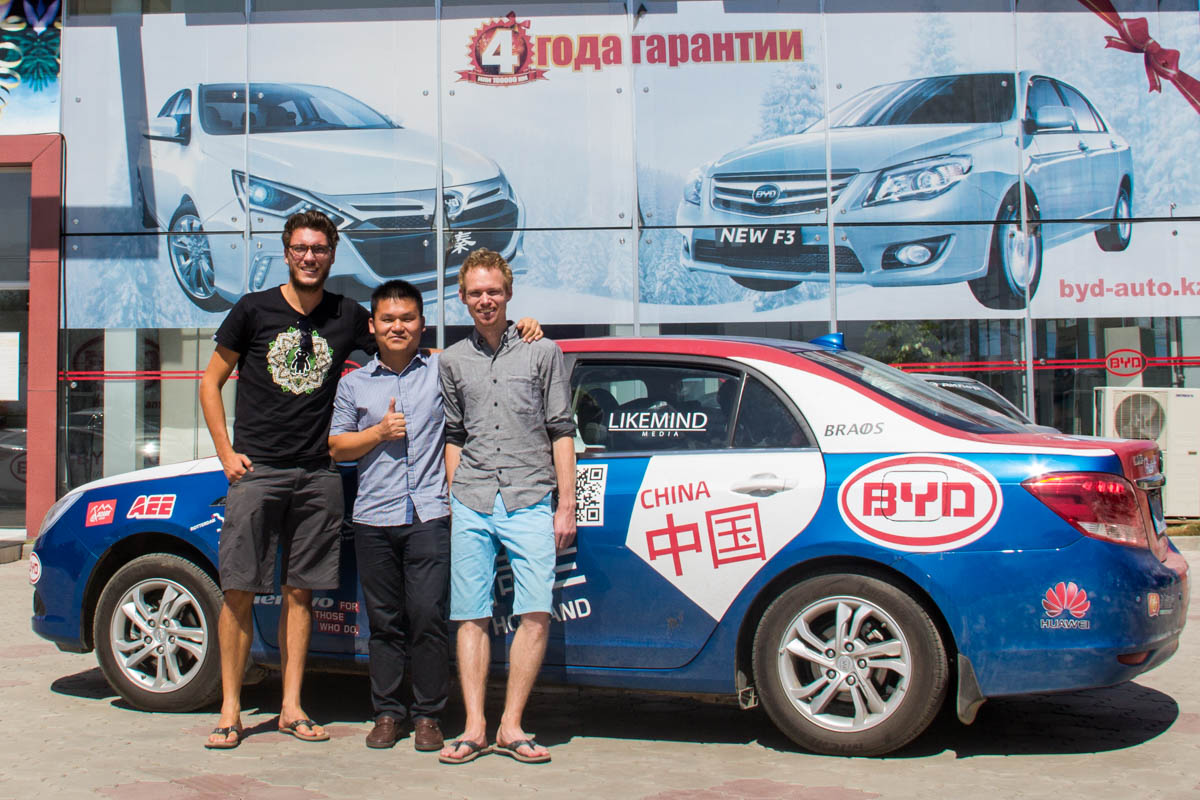 Saying hello to our BYD friend from Shenzhen in Almaty!
