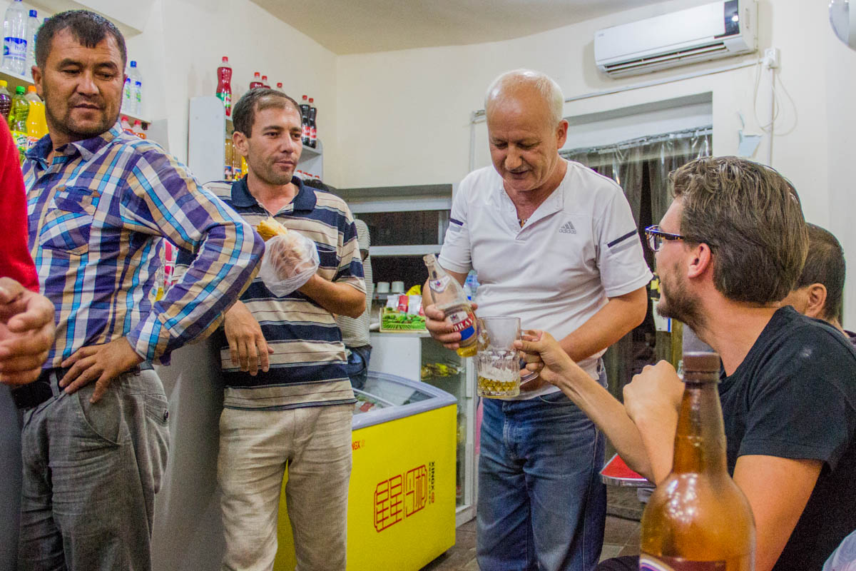 We wanted to buy a couple of beers at the local supermarket but this place turned out the be more a bar than anything else. We were great entertainment for the locals and the firm handshakes and 'Hollandia' were going back and forth!