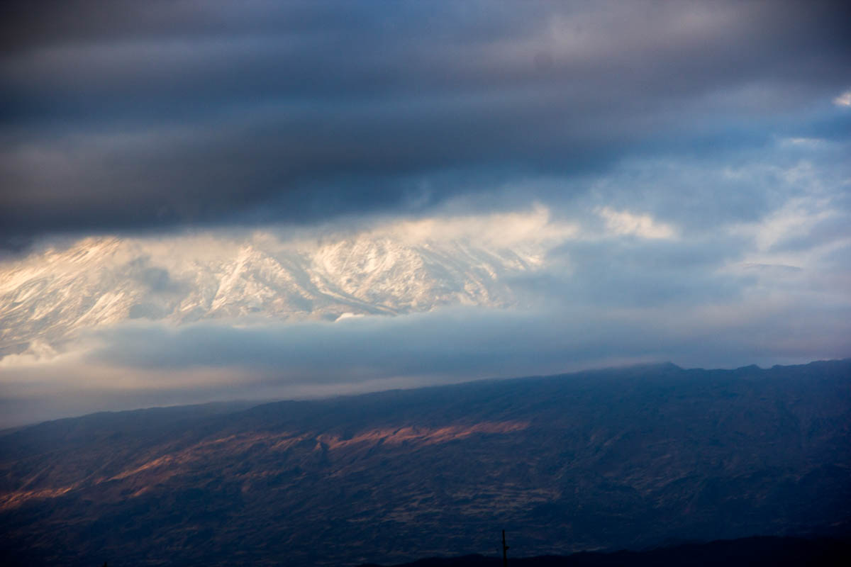 Mighty Mount Ararat, the highest peak in Turkey measuring 5137 meter, revealed a little bit of herself