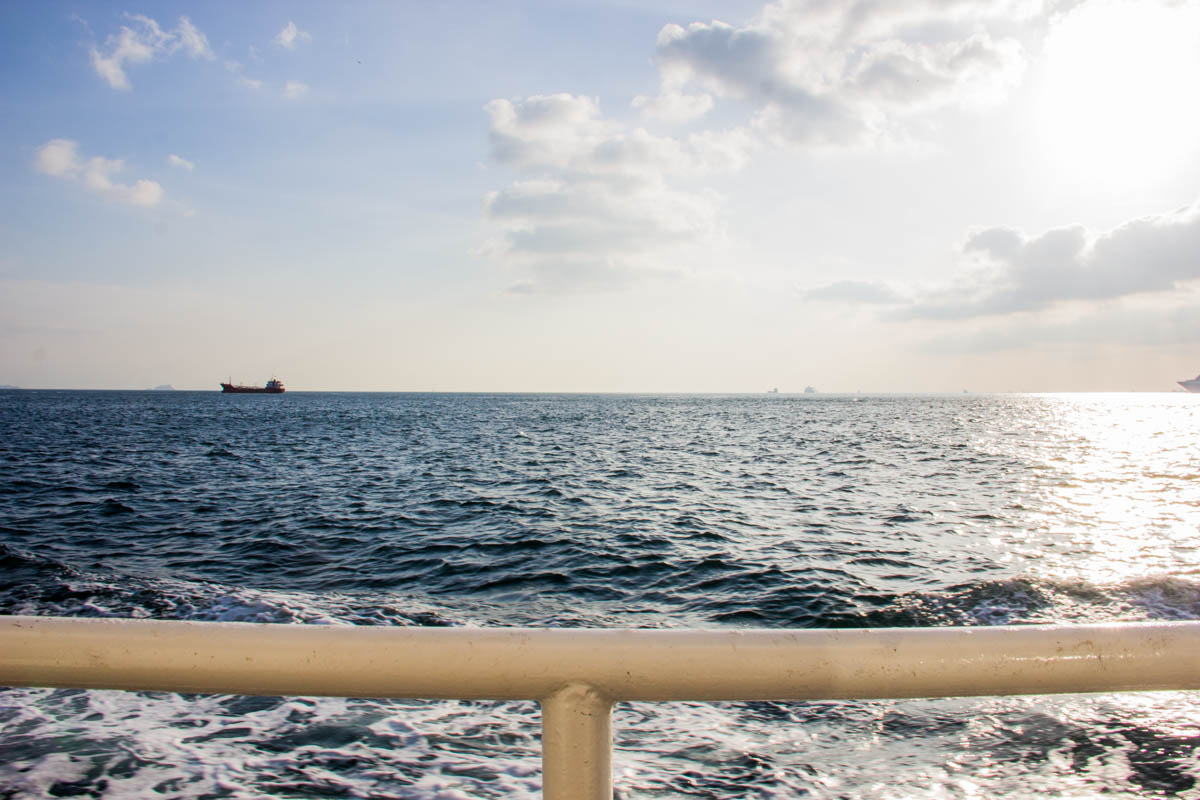 Relaxing ferry ride across the Bosporus strait